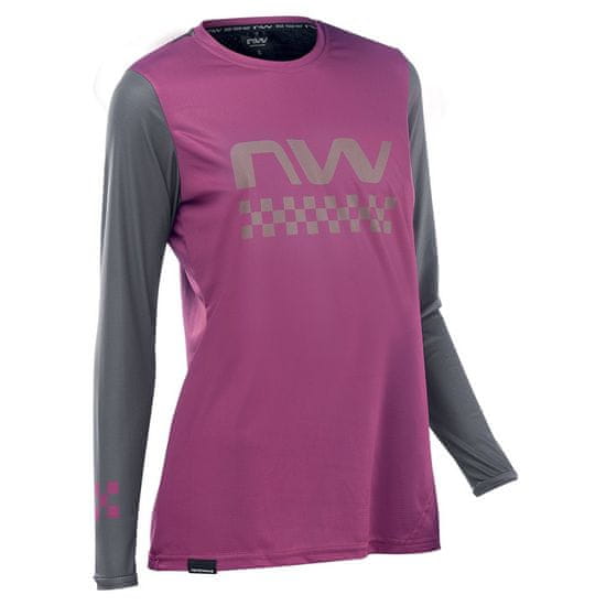 Northwave Dámský dres Edge Woman Jrs Long Sleeve Plum/Dark Grey *