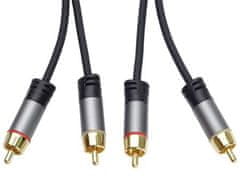 PremiumCord HQ stíněný kabel 2x CINCH-2x CINCH M/M 1,5m