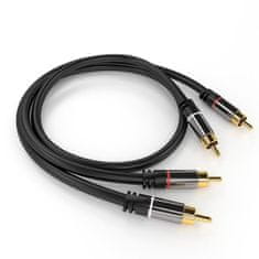 PremiumCord HQ stínený kabel 2x CINCH-2x CINCH M/M 3m