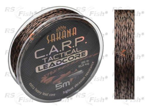 York Šňůra s olověným jádrem Sakana Leadcore - camo hnědá nosnost - 35 lb / 15,9 kg