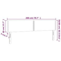 Vidaxl Čelo postele s LED černé 200x5x78/88 cm samet