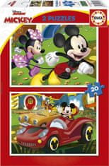 Educa Puzzle Mickey Mouse: Zábavní park 2x20 dílků