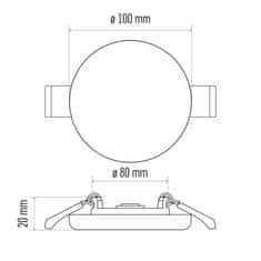 Emos EMOS Lighting LED panel 100mm, kruhový vestavný bílý, 8W neut. bíla, IP65 1540110820