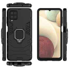 IZMAEL Odolné Pouzdro Ring Armor Case pro Samsung Galaxy A12/Galaxy M12 - Černá KP9714