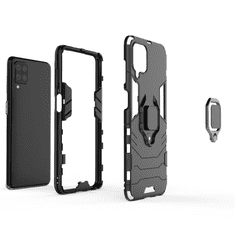 IZMAEL Odolné Pouzdro Ring Armor Case pro Samsung Galaxy A12/Galaxy M12 - Černá KP9714