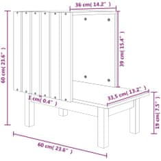 Vidaxl Domeček pro kočky bílá 60 x 36 x 60 cm masivní borové dřevo