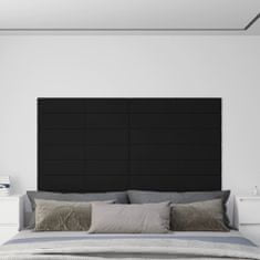 Greatstore Nástěnné panely 12 ks černé 90 x 15 cm textil 1,62 m²