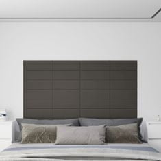 Greatstore Nástěnné panely 12 ks tmavě šedé 90 x 15 cm samet 1,62 m²