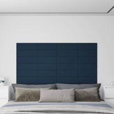 Greatstore Nástěnné panely 12 ks modré 90 x 15 cm samet 1,62 m²
