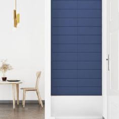 Greatstore Nástěnné panely 12 ks modré 90 x 15 cm textil 1,62 m²