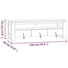 Vidaxl TV skříňka 110 x 30 x 35 cm masivní teakové dřevo