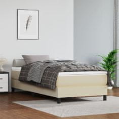 Greatstore Box spring postel krémová 90 x 200 cm umělá kůže