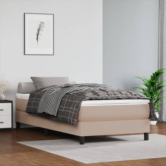 Greatstore Box spring postel s matrací cappuccino 100x200 cm umělá kůže