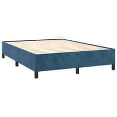 Vidaxl Box spring postel s matrací tmavě modrá 140x190 cm samet