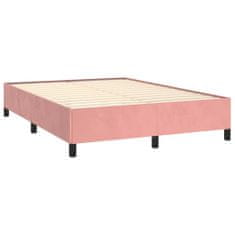 Vidaxl Box spring postel s matrací růžová 140x190 cm samet