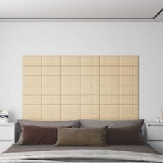 Greatstore Nástěnné panely 12 ks krémové 30 x 15 cm textil 0,54 m²