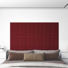 Greatstore Nástěnné panely 12 ks vínové 30 x 15 cm textil 0,54 m²