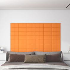 Greatstore Nástěnné panely 12 ks žluté 30 x 15 cm textil 0,54 m²
