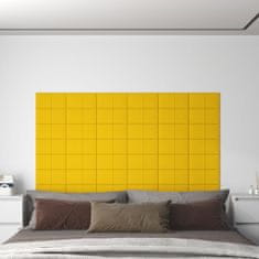 Greatstore Nástěnné panely 12 ks žluté 30 x 15 cm samet 0,54 m²