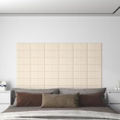 Greatstore Nástěnné panely 12 ks krémové 30 x 15 cm samet 0,54 m²