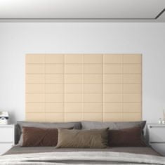 Greatstore Nástěnné panely 12 ks krémové 60 x 15 cm textil 1,08 m²