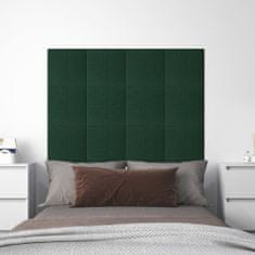 Greatstore Nástěnné panely 12 ks tmavě zelené 30 x 30 cm textil 1,08 m²