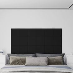 Greatstore Nástěnné panely 12 ks černé 60 x 30 cm textil 2,16 m²
