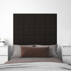 Greatstore Nástěnné panely 12 ks černé 30 x 30 cm samet 1,08 m²