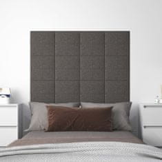 Greatstore Nástěnné panely 12 ks tmavě šedé 30 x 30 cm textil 1,08 m²