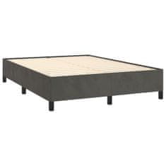 Vidaxl Box spring postel s matrací tmavě šedá 140x200 cm samet