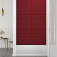 Vidaxl Nástěnné panely 12 ks vínové 30 x 15 cm textil 0,54 m²