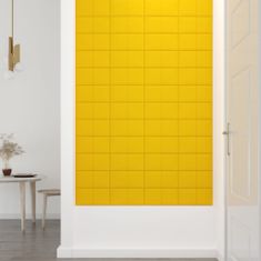 Greatstore Nástěnné panely 12 ks žluté 30 x 15 cm samet 0,54 m²