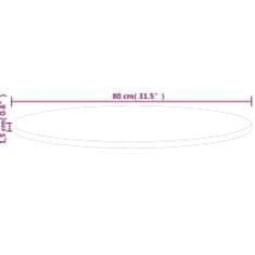 Vidaxl Kulatá stolní deska Ø80x1,5 cm masivní dub bez povrchové úpravy