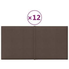 Vidaxl Nástěnné panely 12 ks taupe 30 x 15 cm textil 0,54 m²