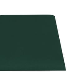 Greatstore Nástěnné panely 12 ks tmavě zelené 30 x 15 cm textil 0,54 m²