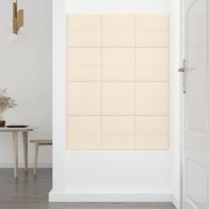 Vidaxl Nástěnné panely 12 ks krémové 30 x 30 cm samet 1,08 m²