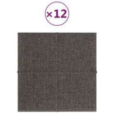 Vidaxl Nástěnné panely 12 ks tmavě šedé 30 x 30 cm textil 1,08 m²