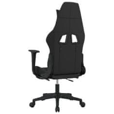 Greatstore Herní židle s podnožkou černá a světle šedá textil