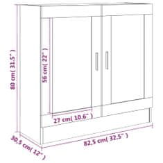 Petromila Vitrína kouřový dub 82,5 x 30,5 x 80 cm kompozitní dřevo