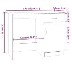 Greatstore Psací stůl šedý sonoma 100 x 50 x 76 cm kompozitní dřevo