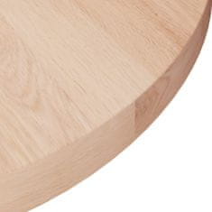 Greatstore Kulatá stolní deska Ø30x2,5 cm masivní dub bez povrchové úpravy