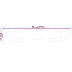 Vidaxl Kulatá stolní deska Ø70x2,5 cm masivní dub bez povrchové úpravy