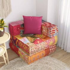 Petromila Modulární pouf s polštářem patchwork textil