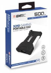 Emtec SSD (externí paměť) "X210G Gaming", 500GB, USB 3.2, ECSSD500GX210G