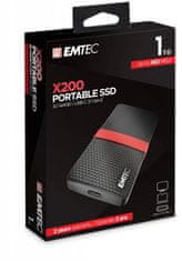 Emtec SSD (externí paměť) "X200", 1TB, USB 3.2, 420/450 MB/s, ECSSD1TX200