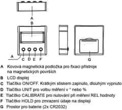 HADEX Digitální vodováha a úhloměr 4x90°