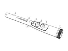 Maclean Oranžový vodotěsný detektor kovů PinPoint MCE120