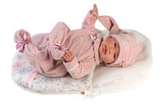 Llorens 84450 NEW BORN - realistická panenka miminko se zvuky a měkkým látkovým tělem - 44 cm