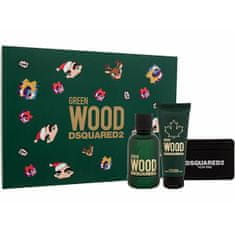 Dsquared² Green Wood - EDT 100 ml + sprchový gel 100 ml + pouzdro na karty