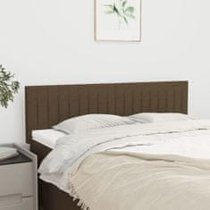 Greatstore Čela postele 2 ks tmavě hnědá 72 x 5 x 78/88 cm textil